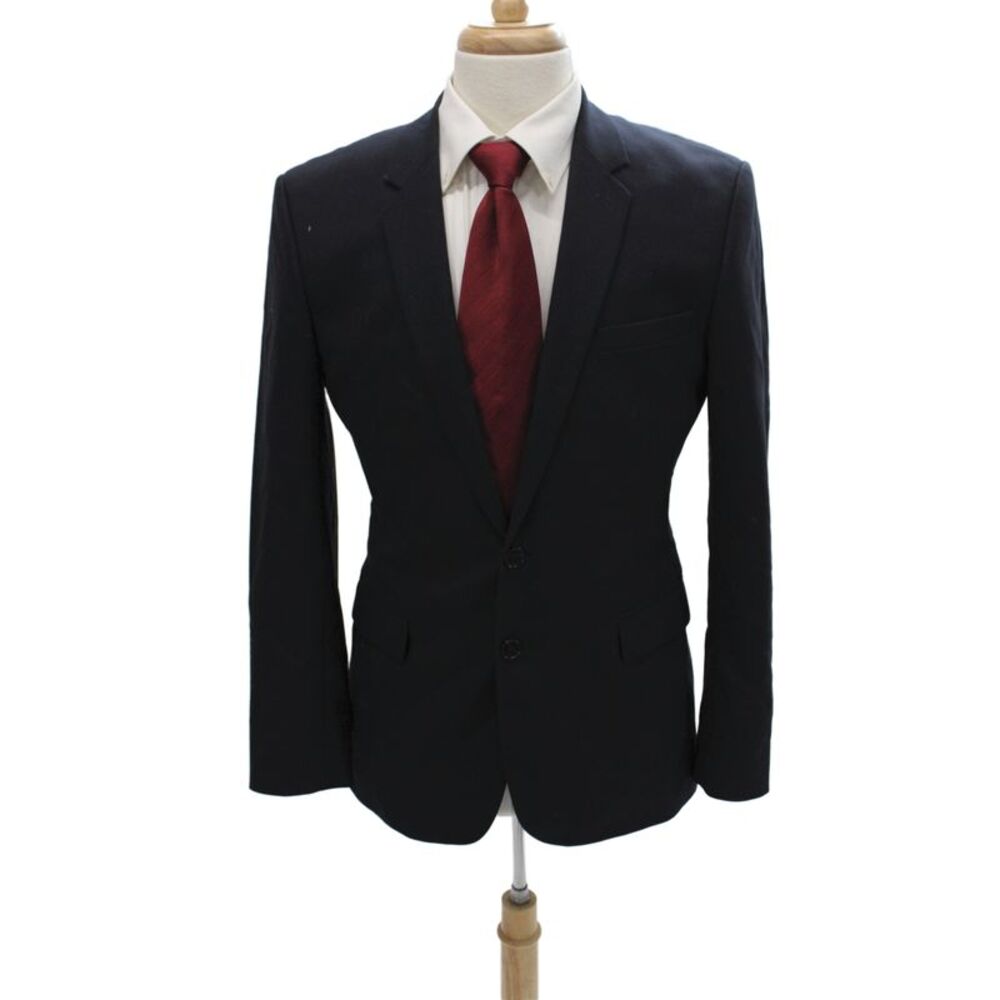Sandro Paris Mens Black Wool Blazer Button Closure Size 52